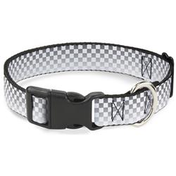 Plastic Clip Collar - Checker Black/White Fade Out