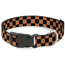 Plastic Clip Collar - Checker Orange/Blue