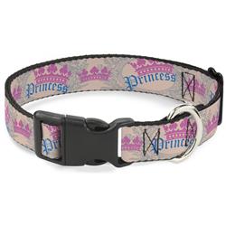 Plastic Clip Collar - Crown Princess Oval Baby Pink/Baby Blue