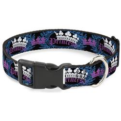 Plastic Clip Collar - Crown Princess Oval Black/Turquoise