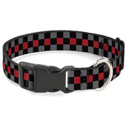 Plastic Clip Collar - Checker Black/Gray/1 Red