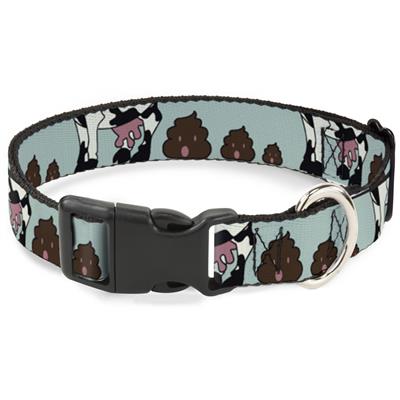 Plastic Clip Collar - Cow Poops Color