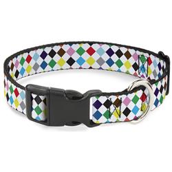 Plastic Clip Collar - Diamonds White/Multi Color