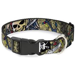 Plastic Clip Collar - Dead Men Tell No Tales Tan
