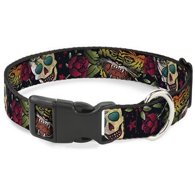 Plastic Clip Collar - Death Before Dishonor CLOSE-UP Black