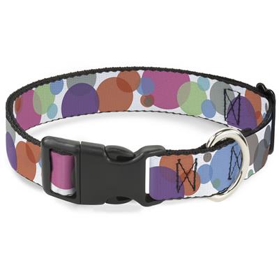 Plastic Clip Collar - Dots White/Transparent Multi Color