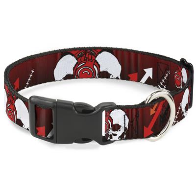 Plastic Clip Collar - DJ Skulls Up/Down Black/Red