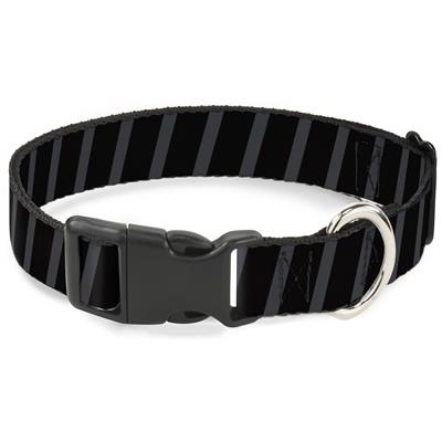 Plastic Clip Collar - Diagonal Stripes Black/Gray