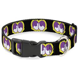 Plastic Clip Collar - Dopey Eyes Black/Yellow/Purple