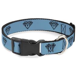 Plastic Clip Collar - Diamond Sketch Turquoise/Black