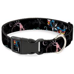 Plastic Clip Collar - Die Hard Skulls & Stars2 Black/Multi Color