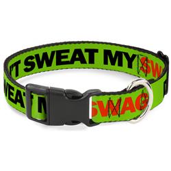 Plastic Clip Collar - DON'T SWEAT MY SWAG Neon Green/Black/Red