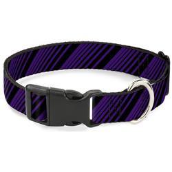 Plastic Clip Collar - Diagonal Stripes Purples