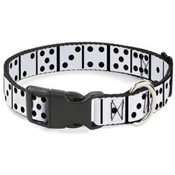 Plastic Clip Collar - Dominoes Black/White/Black