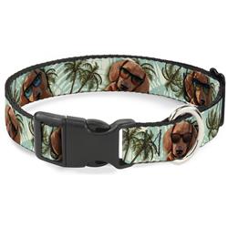 Plastic Clip Collar - Dachshund in Shades w/Palm Trees
