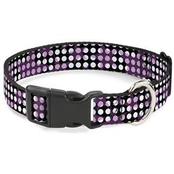 Plastic Clip Collar - Eighties Stars1 Black/White/Fuchsia
