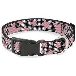 Plastic Clip Collar - Eighties Stars2 Black/White/Red