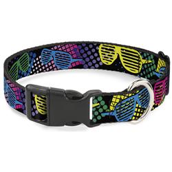 Plastic Clip Collar - Eighties Shades Black/Neon