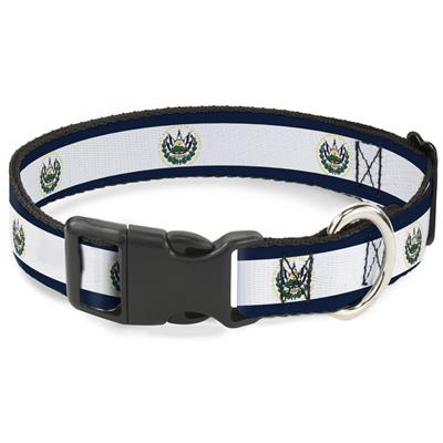 Plastic Clip Collar - El Salvador Flag