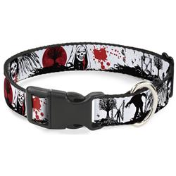 Plastic Clip Collar - Fright Night White/Black/Red