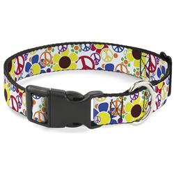 Plastic Clip Collar - Flower Peace Power