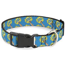 Plastic Clip Collar - Fist Pump Baby Blue/Yellow