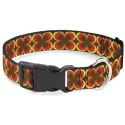 Plastic Clip Collar - Four Dot Gradient Brown/Yellow/Red