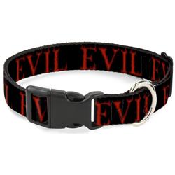 Plastic Clip Collar - Flaming EVIL Black/Red