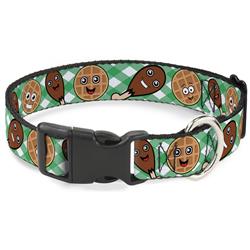 Plastic Clip Collar - Fried Chicken & Waffles Plaid White/Green