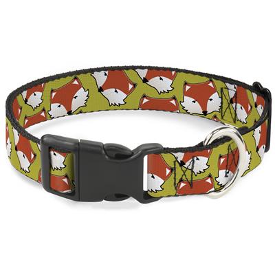 Plastic Clip Collar - Fox Face Scattered Warm Olive
