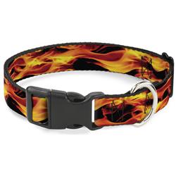 Plastic Clip Collar - Flames Vivid Black/Orange