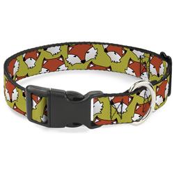 Plastic Clip Collar - Fox Face Scattered Warm Olive2