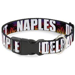 Plastic Clip Collar - Florida Cities Palm Tree Sunset/White