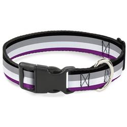 Plastic Clip Collar - Flag Asexual Black/Gray/White/Purple