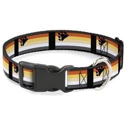 Plastic Clip Collar - Flag Bear Pride Brown/Orange/Yellow/Tan/White/Gray/Black