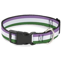 Plastic Clip Collar - Flag Genderqueer Lavender/White/Green