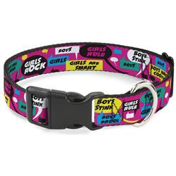 Plastic Clip Collar - Girls Rule Bubbles