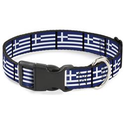Plastic Clip Collar - Greece Flags