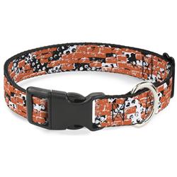 Plastic Clip Collar - Grunge Bricks Orange