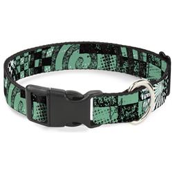 Plastic Clip Collar - Grunge Chaos Green