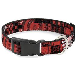 Plastic Clip Collar - Grunge Chaos Red