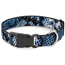 Plastic Clip Collar - Grunge Gears Blue