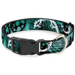 Plastic Clip Collar - Grunge Gears Green