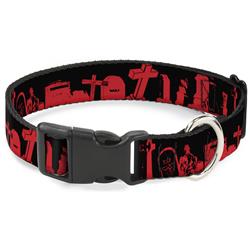 Plastic Clip Collar - Graveyard Black/Red