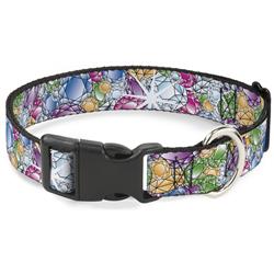 Plastic Clip Collar - Gems Stacked Multi Color