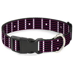 Plastic Clip Collar - Guitar Neck Black/White/Pink