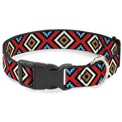 Plastic Clip Collar - Geometric1 Black/Red/Tan/Brown/Baby Blue