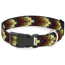Plastic Clip Collar - Geometric4 Tan/Blue/Wine/Brown/Olive