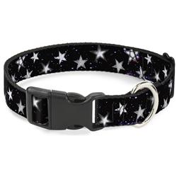 Plastic Clip Collar - Glowing Stars in Space Black/Purple/White