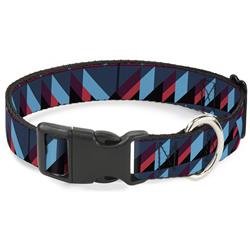 Plastic Clip Collar - Geometric Peaks Blues/Purple/Red